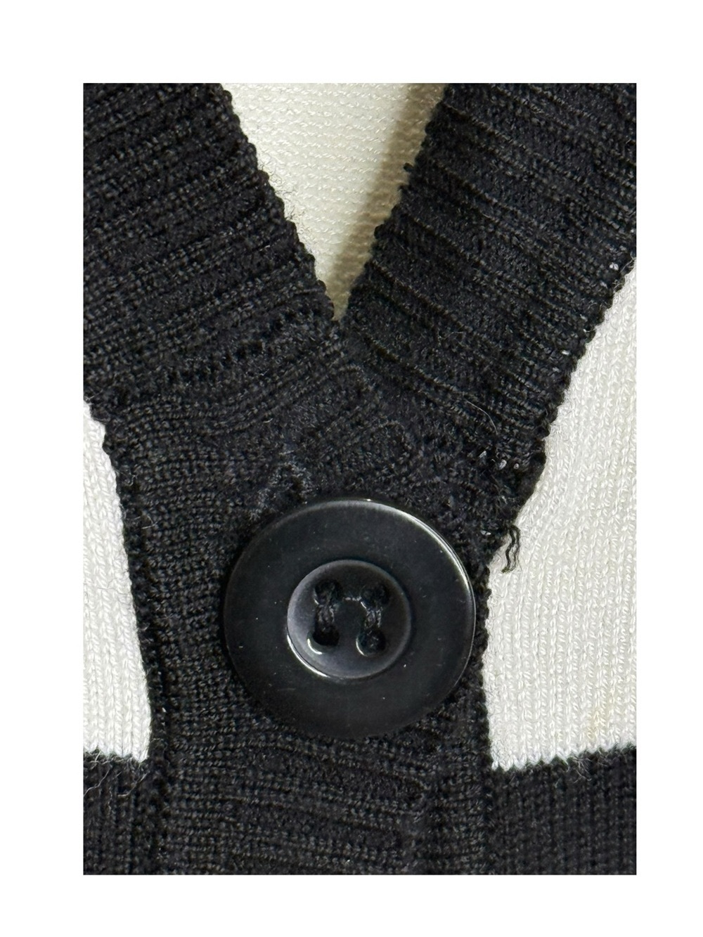 new LF Millau ᯾ Stripe V Neck Long Cardigan Duster Sweater ᯾ Black + White - Picture 8 of 16